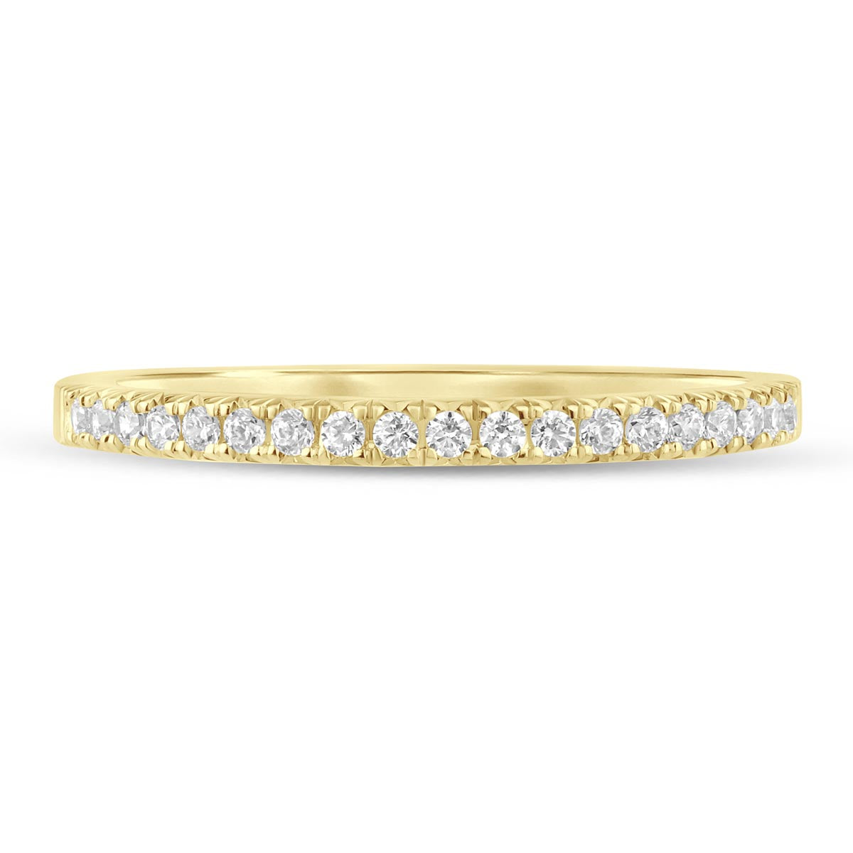 Diamond French Pave Wedding Band in 14kt Yellow Gold (1/7ct tw)