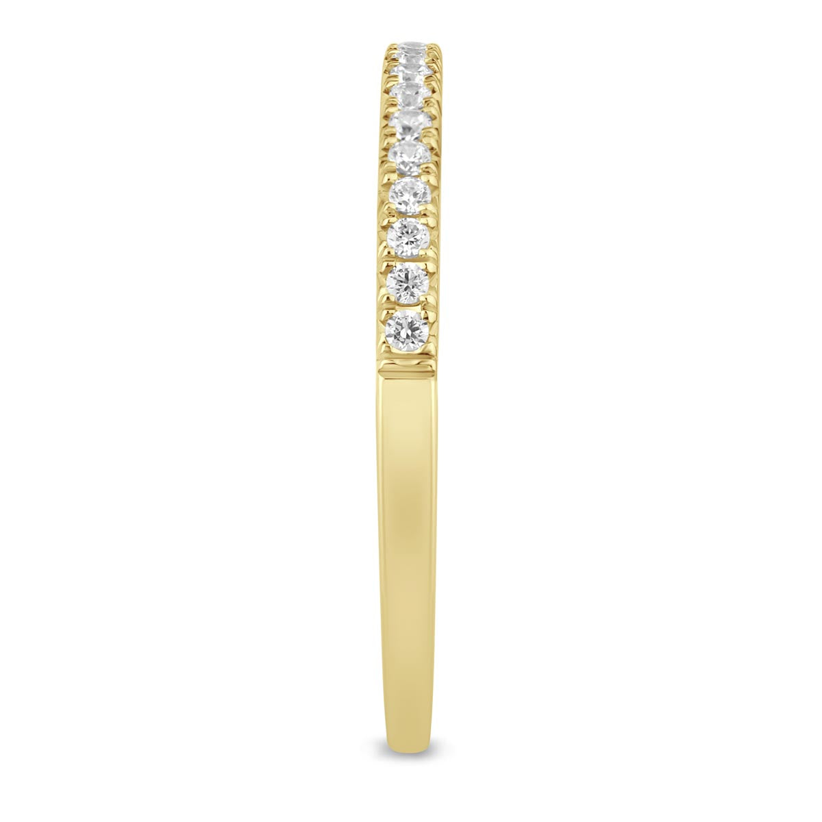 Diamond French Pave Wedding Band in 14kt Yellow Gold (1/7ct tw)