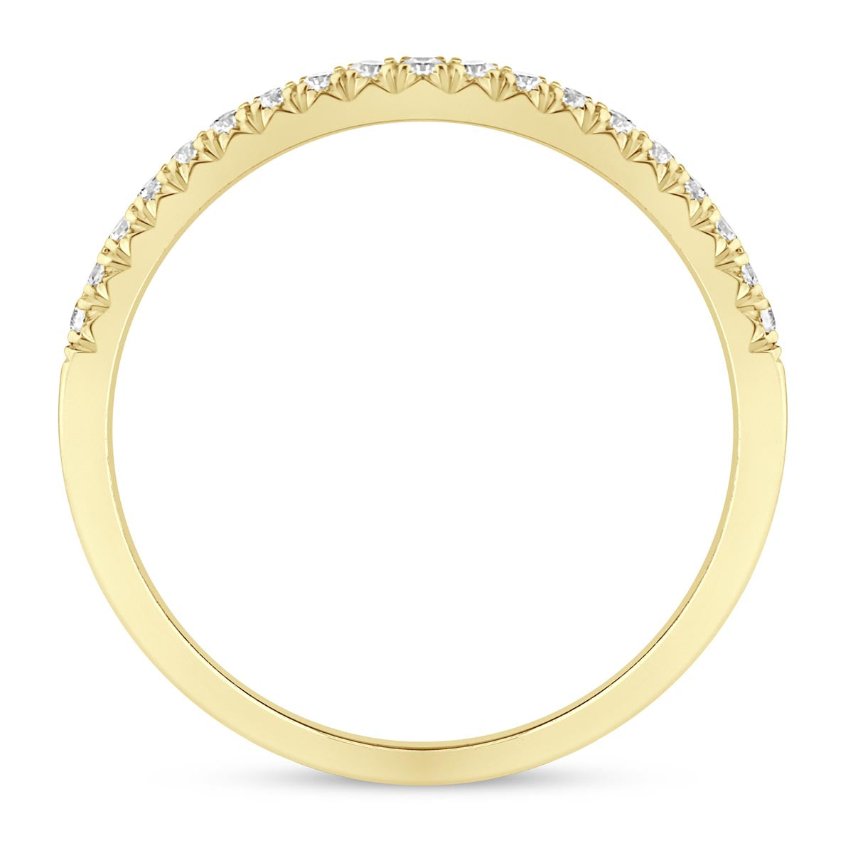 Diamond French Pave Wedding Band in 14kt Yellow Gold (1/7ct tw)