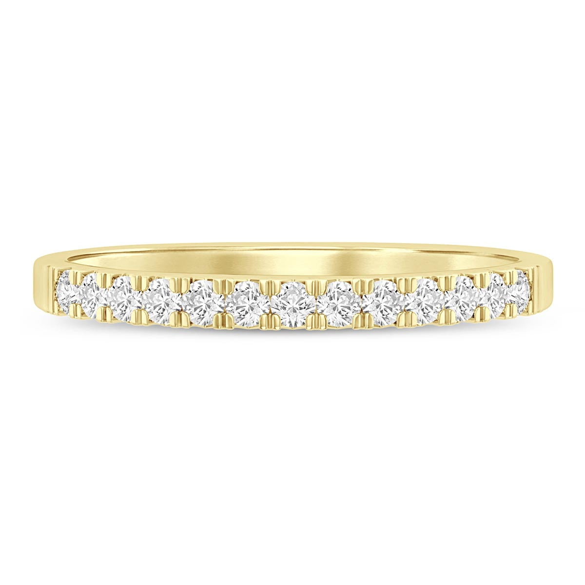 Diamond French Pave Wedding Band in 14kt Yellow Gold (1/4ct tw)