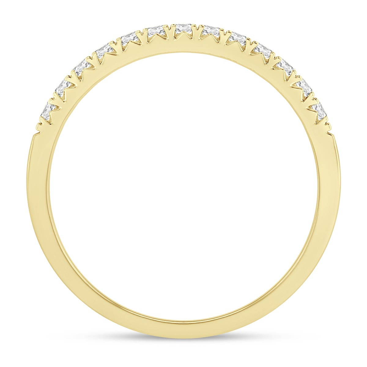 Diamond French Pave Wedding Band in 14kt Yellow Gold (1/4ct tw)