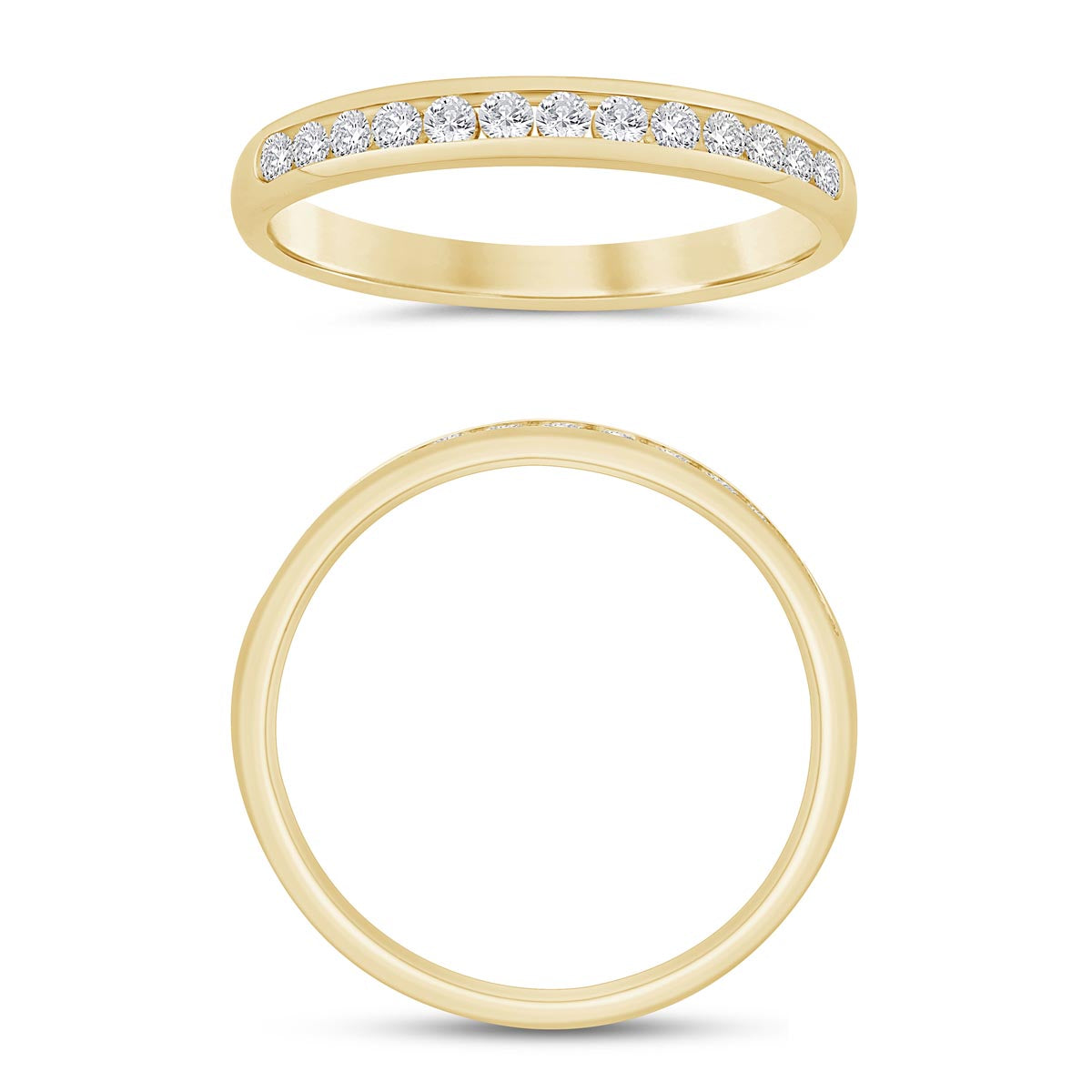 Diamond Channel Band in 14kt Yellow Gold (1/4ct tw)