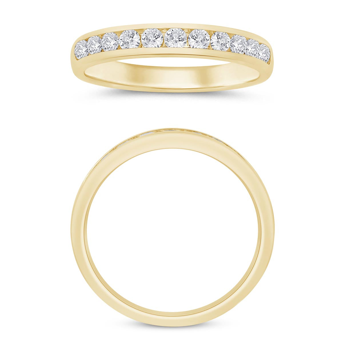 Diamond Channel Band in 14kt Yellow Gold (1/2ct tw)