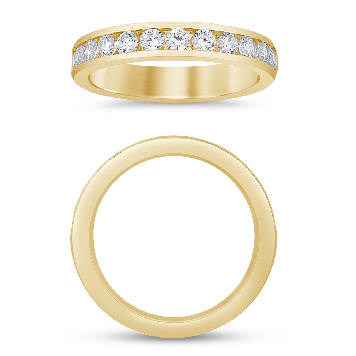 Diamond Channel Band in 14kt Yellow Gold (3/4ct tw)