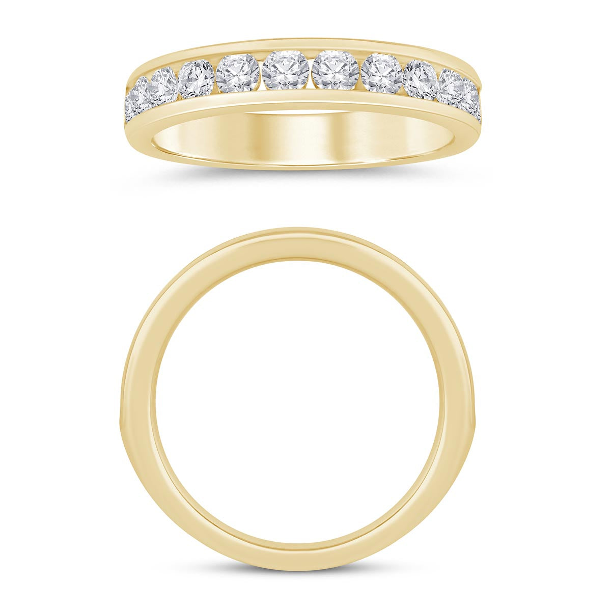 Diamond Channel Band in 14kt Yellow Gold (1ct tw)