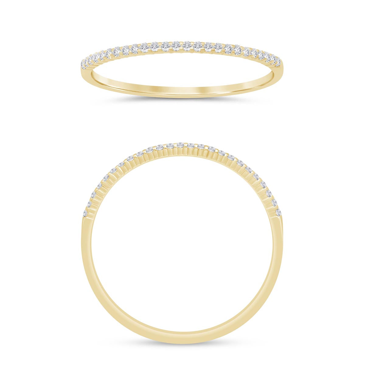 Diamond Crown Set Wedding Band in 14kt Yellow Gold (1/10ct tw)