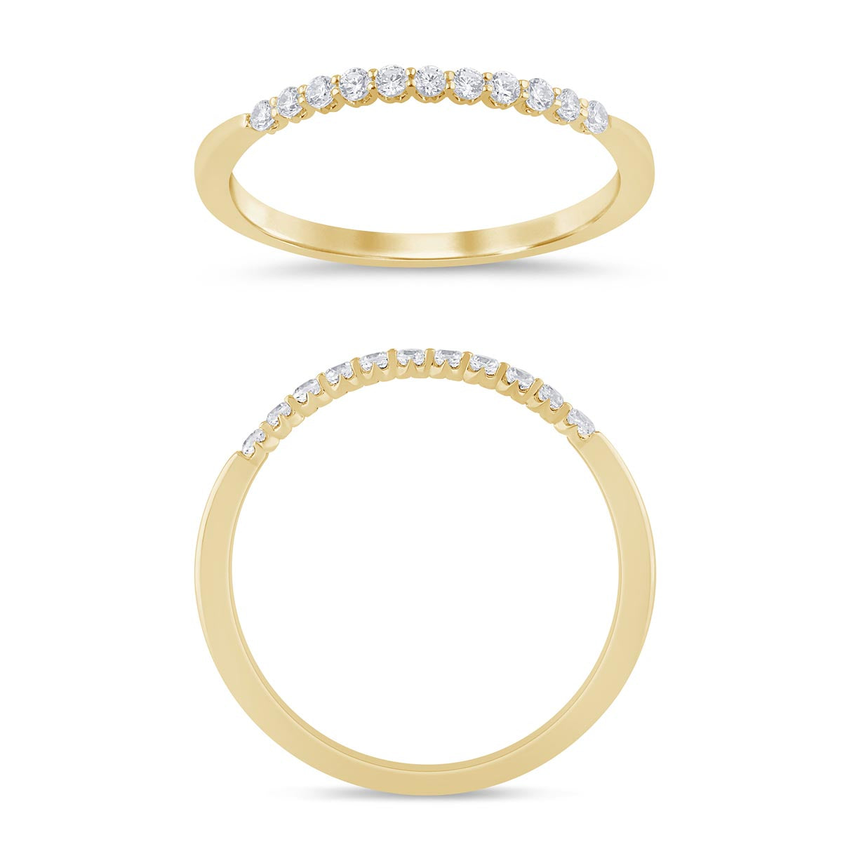 Diamond Crown Set Wedding Band in 14kt Yellow Gold (1/7ct tw)