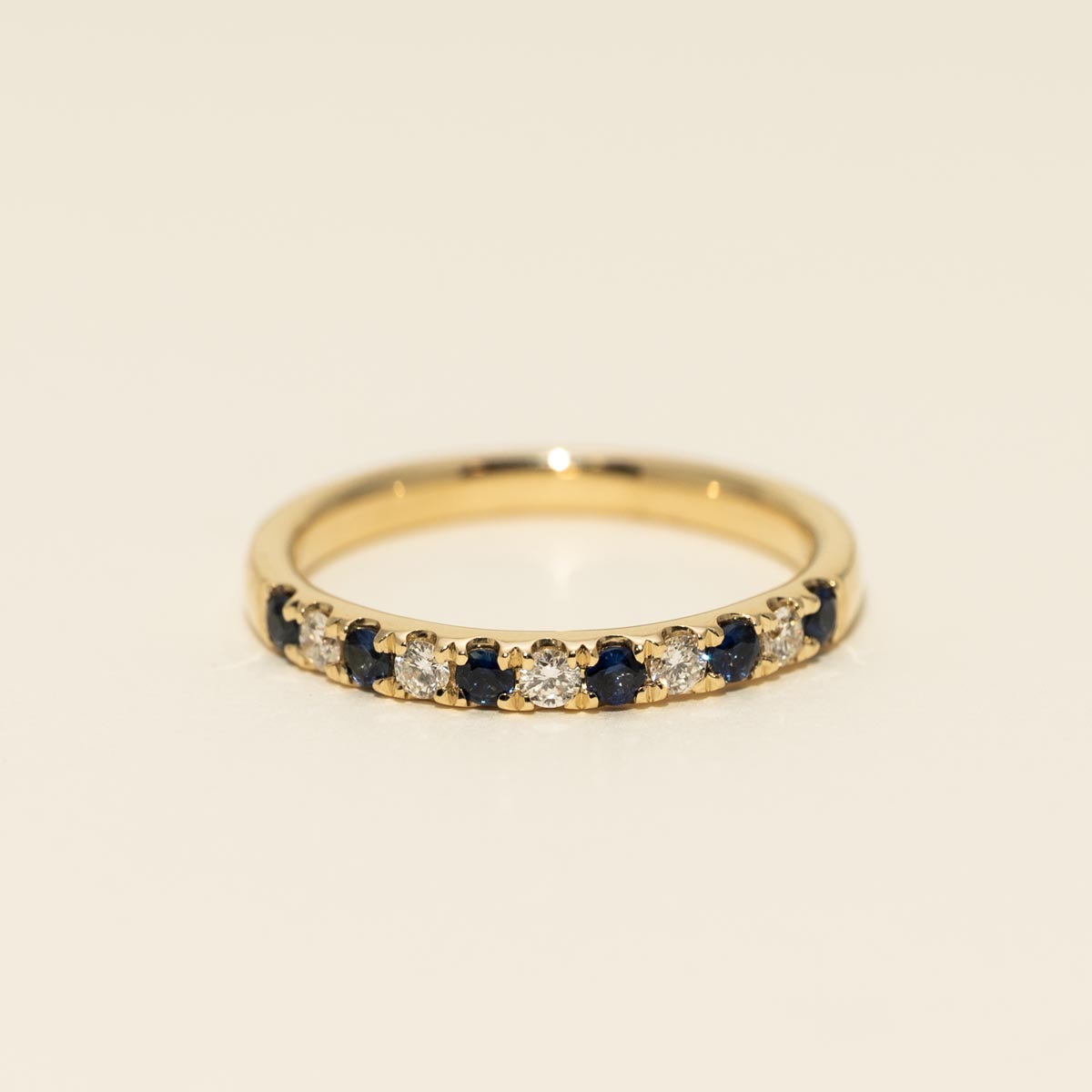 Diamond and Sapphire Band in 14kt Yellow Gold (1/7ct tw)