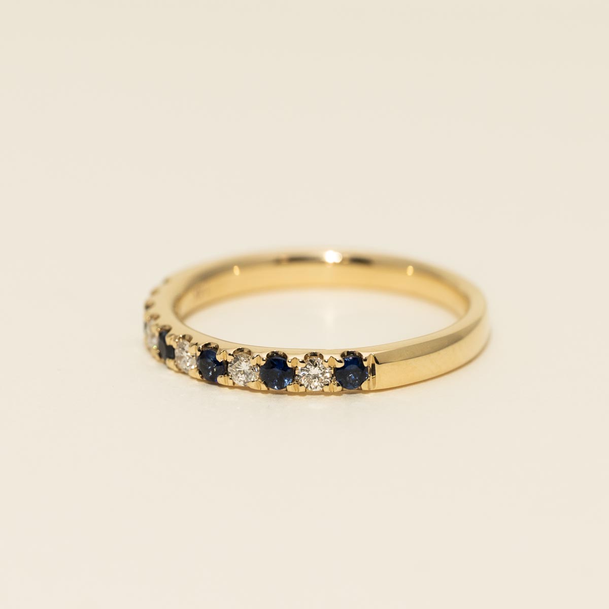 Diamond and Sapphire Band in 14kt Yellow Gold (1/7ct tw)