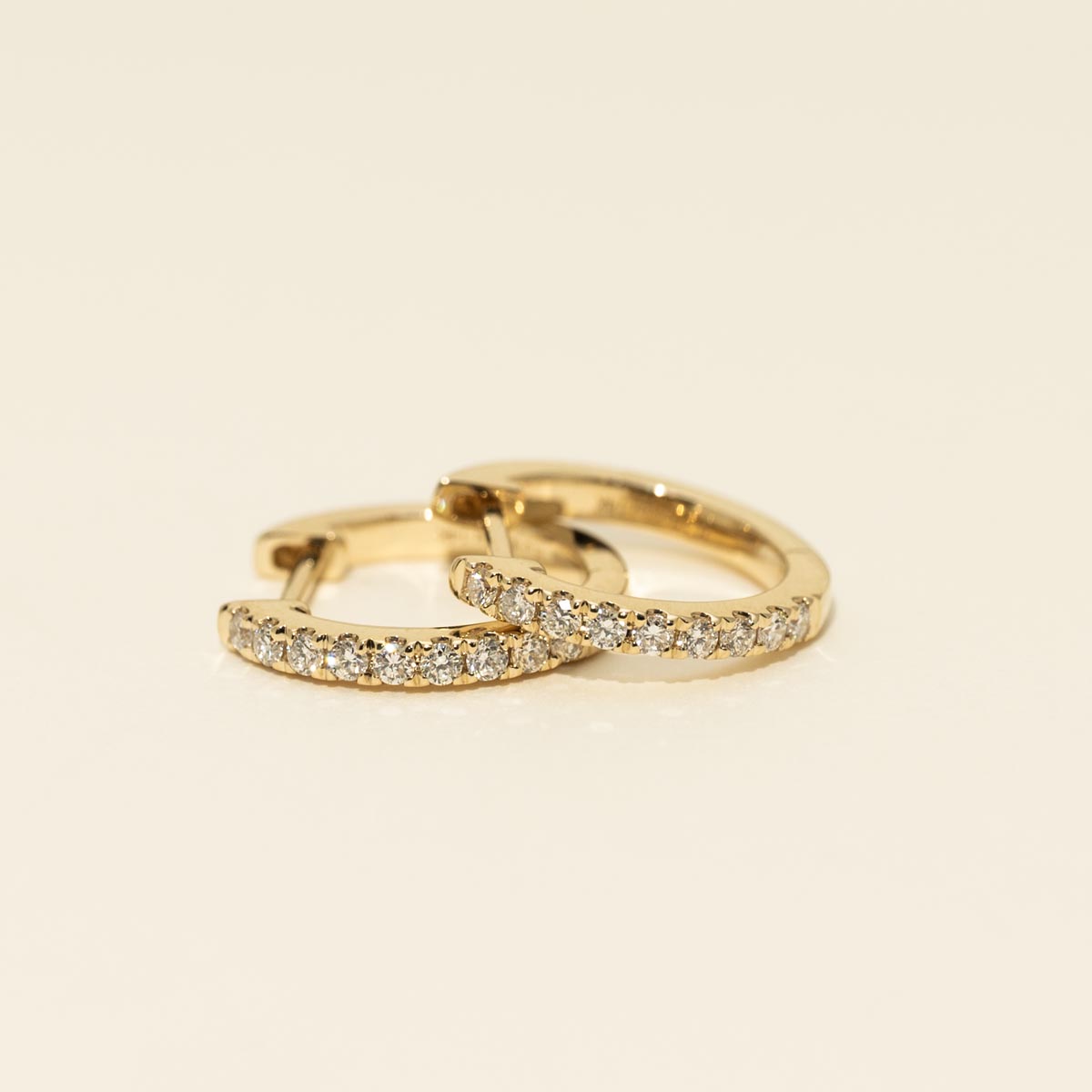 Diamond Hoop Earrings in 14kt Yellow Gold (1/4ct tw)