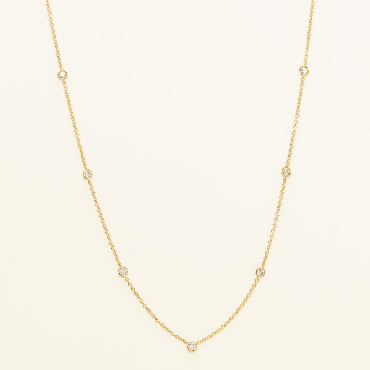Memoire Cascade Diamond Bezel Necklace in 18kt Yellow Gold (1/2ct tw)