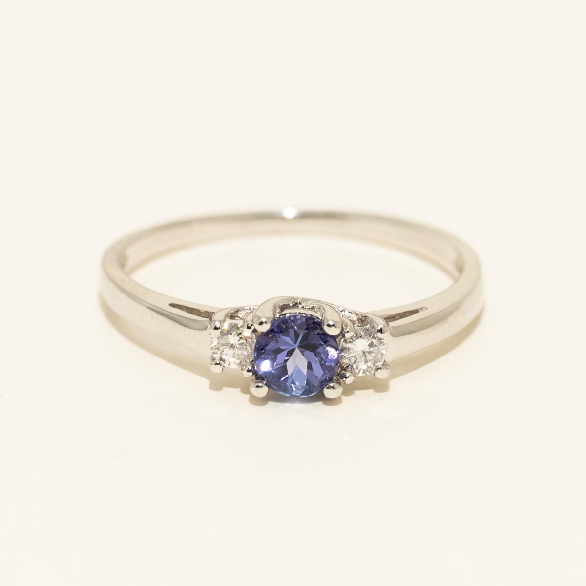 Tanzanite Ring in 14kt White Gold with Diamonds