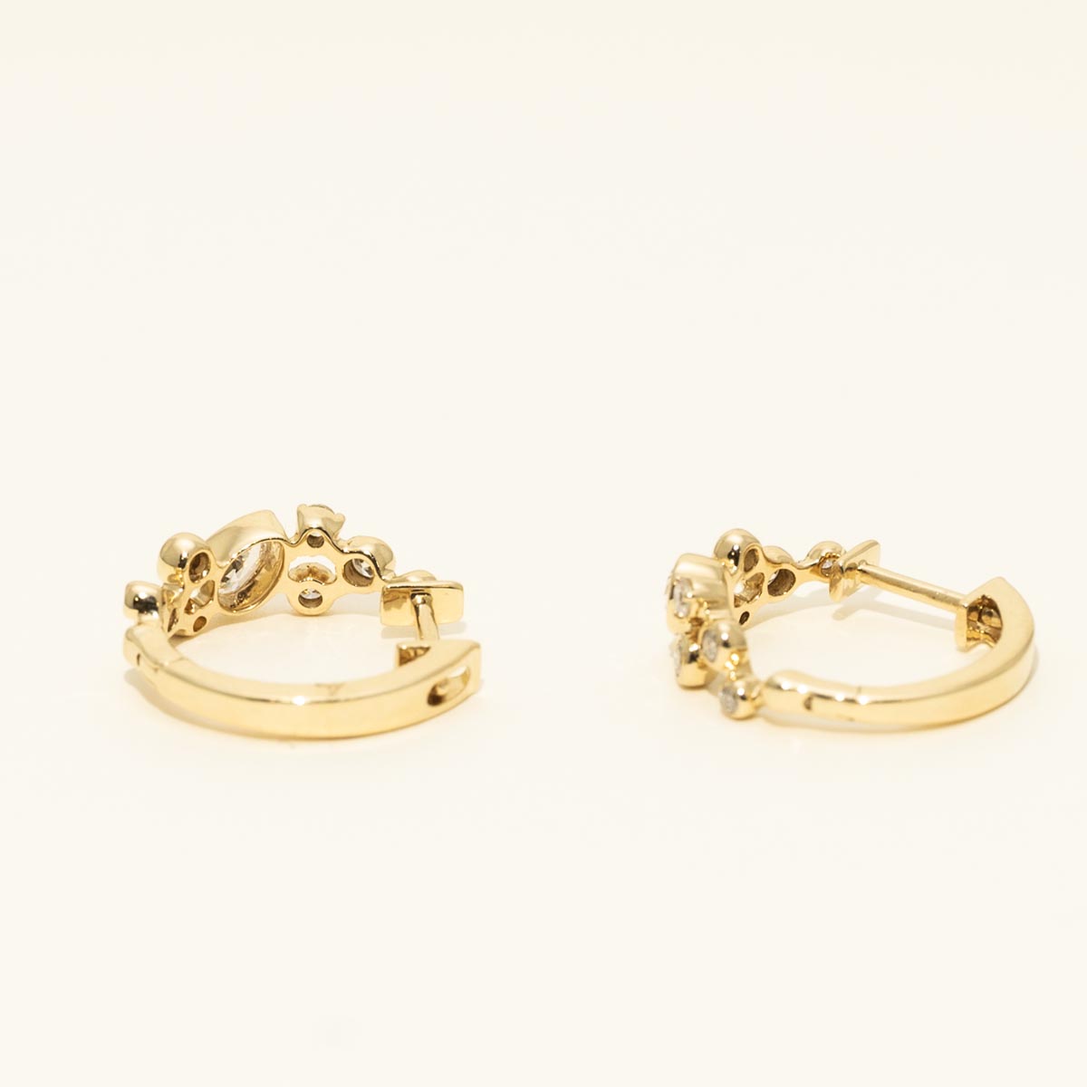Multi Shape Diamond Hoop Earrings in 14kt Yellow Gold (5/8ct tw)