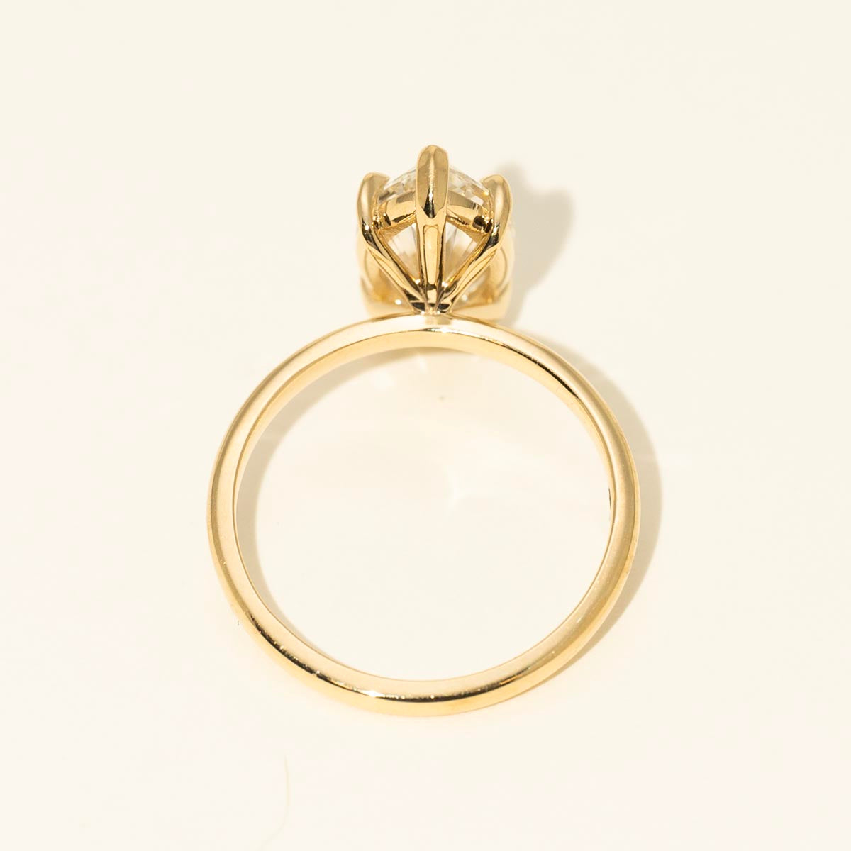 Lab Grown Marquise Diamond Solitaire Engagement Ring in 14kt Yellow Gold (3ct)