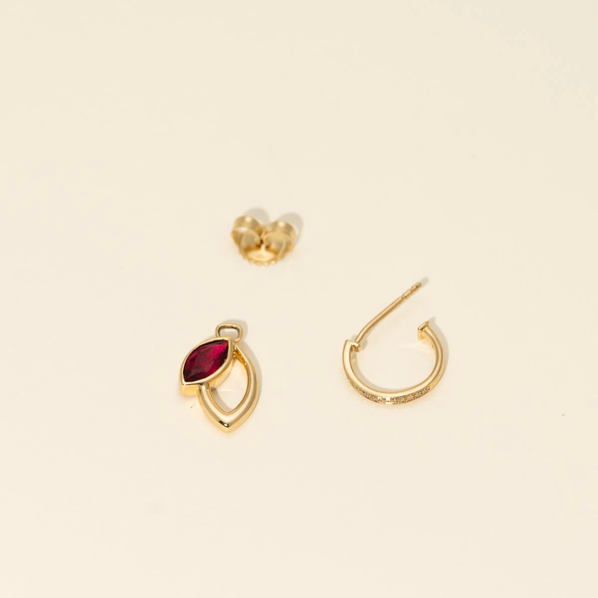 Marquise Pink Tourmaline Drop Earrings in 14kt Yellow Gold with Diamonds