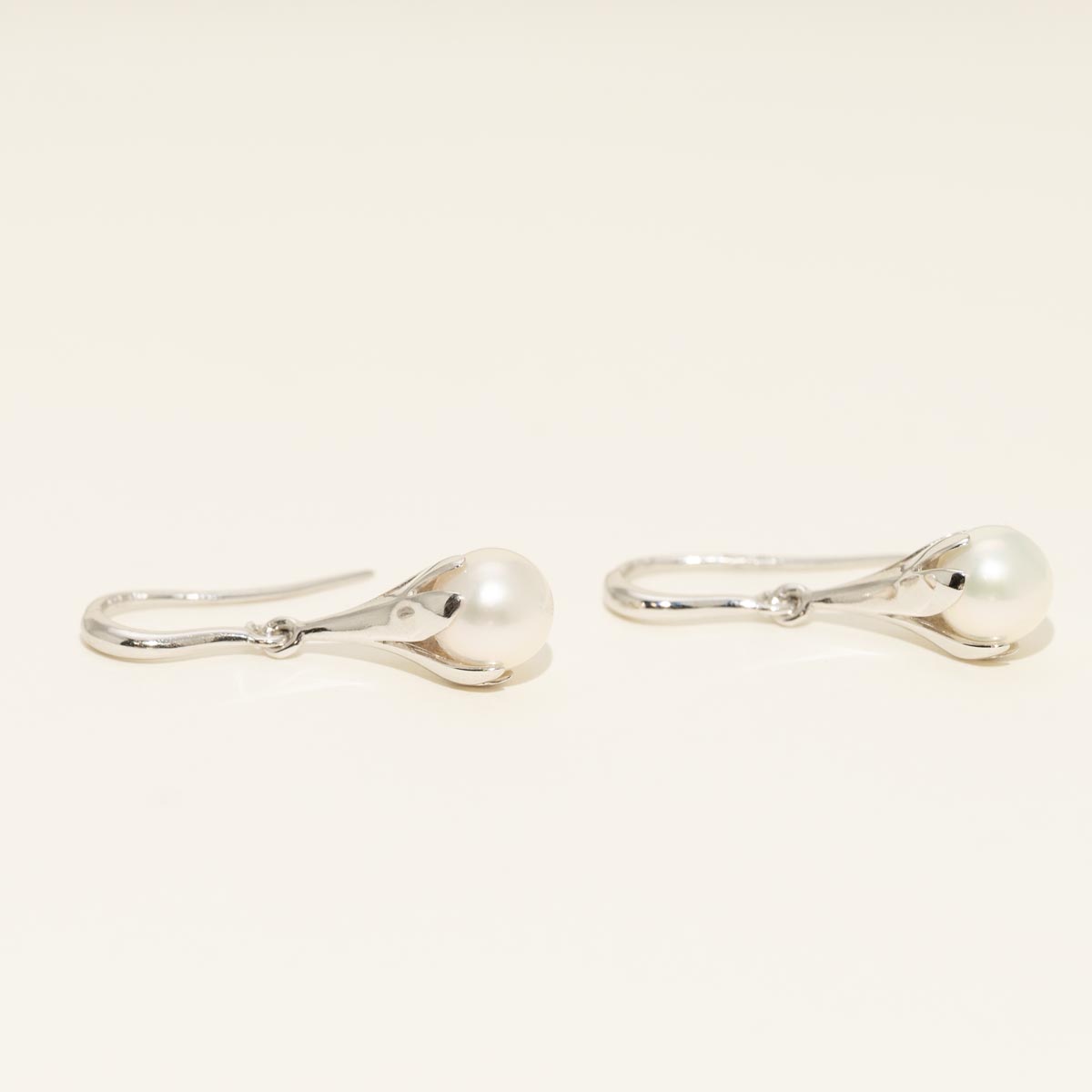 Cultured Akoya Pearl Drop Earrings in 14kt Yellow Gold (7mm pearls)