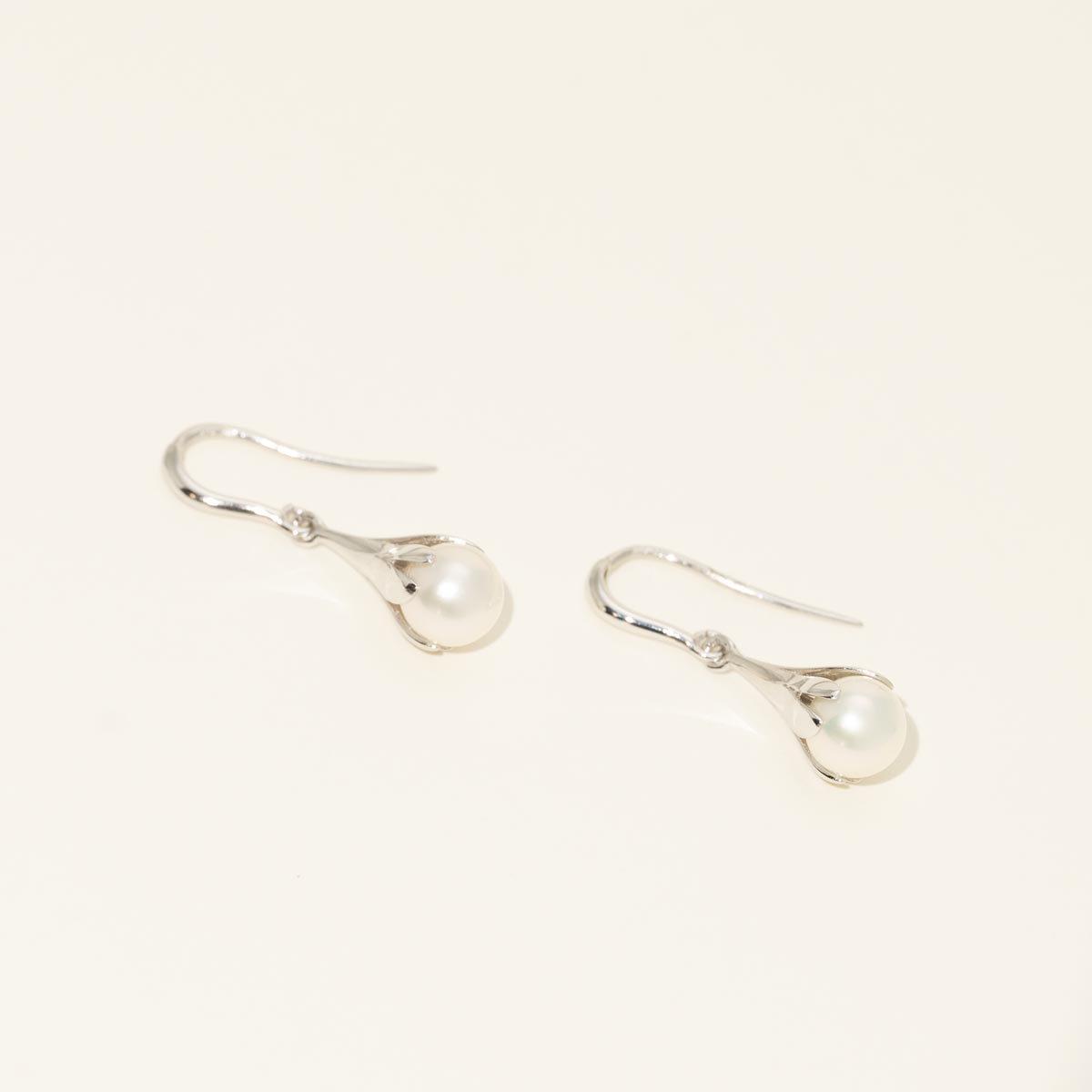 Cultured Akoya Pearl Drop Earrings in 14kt Yellow Gold (7mm pearls)