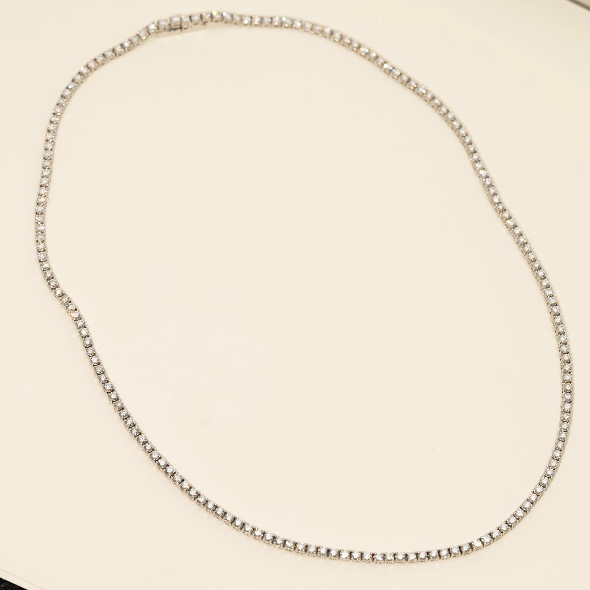 Diamond Tennis Necklace in 18kt White Gold (8 1/3ct tw)