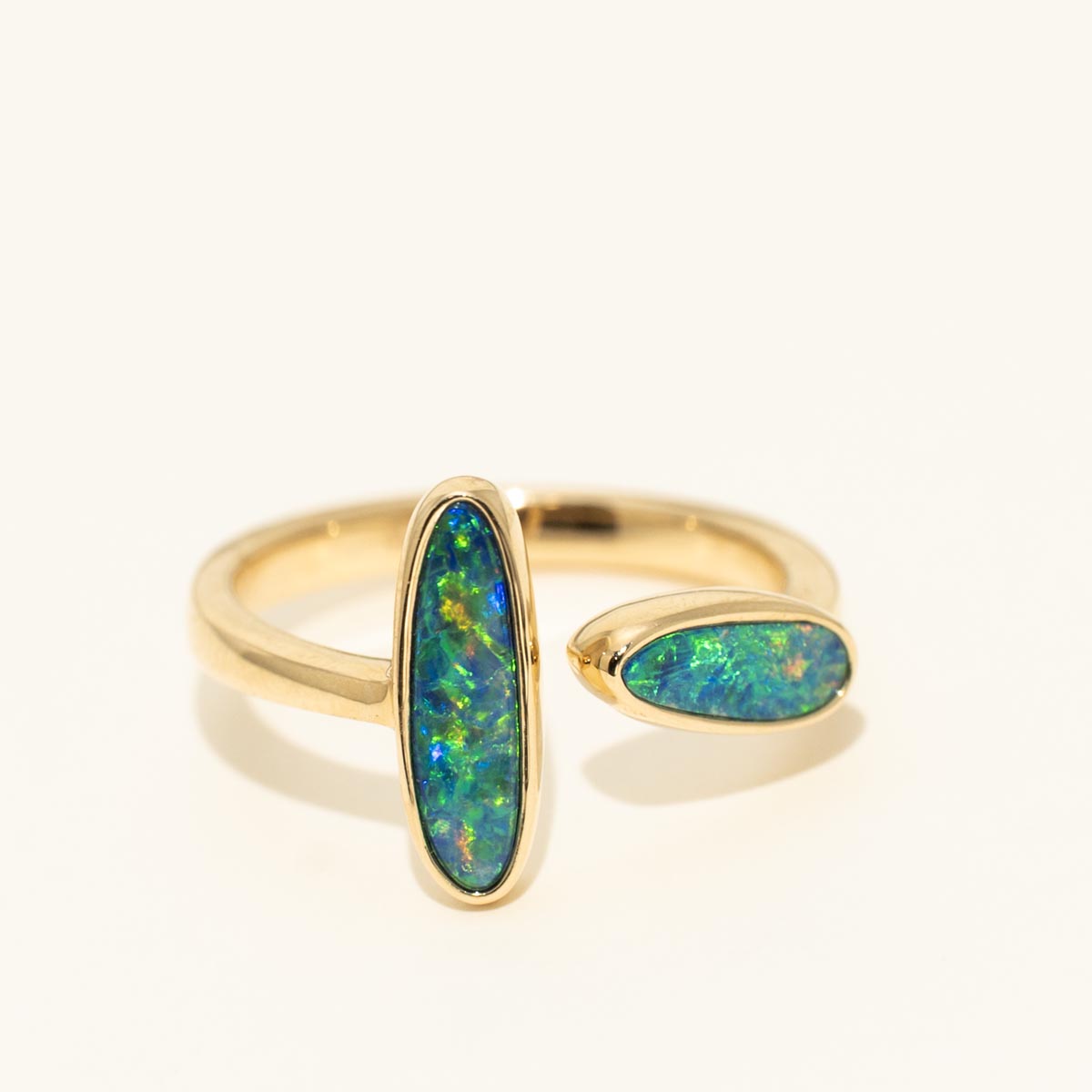 Parlé Australian Opal Doublet Ring in 14kt Yellow Gold