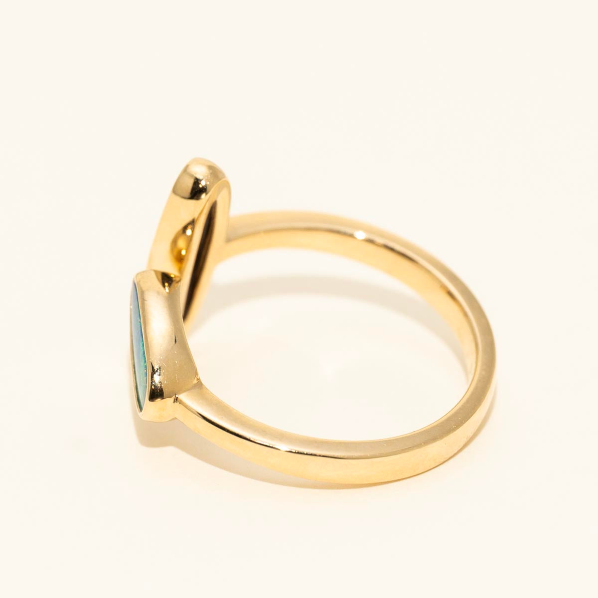 Parlé Australian Opal Doublet Ring in 14kt Yellow Gold