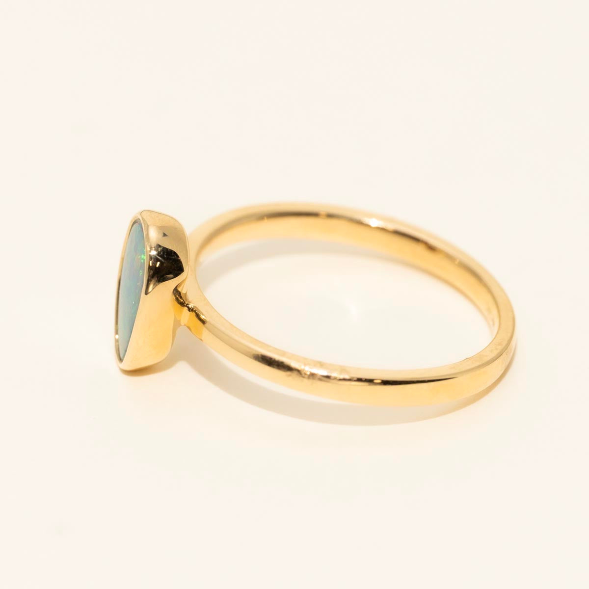 Parlé Australian Opal Doublet Ring in 14kt Yellow Gold