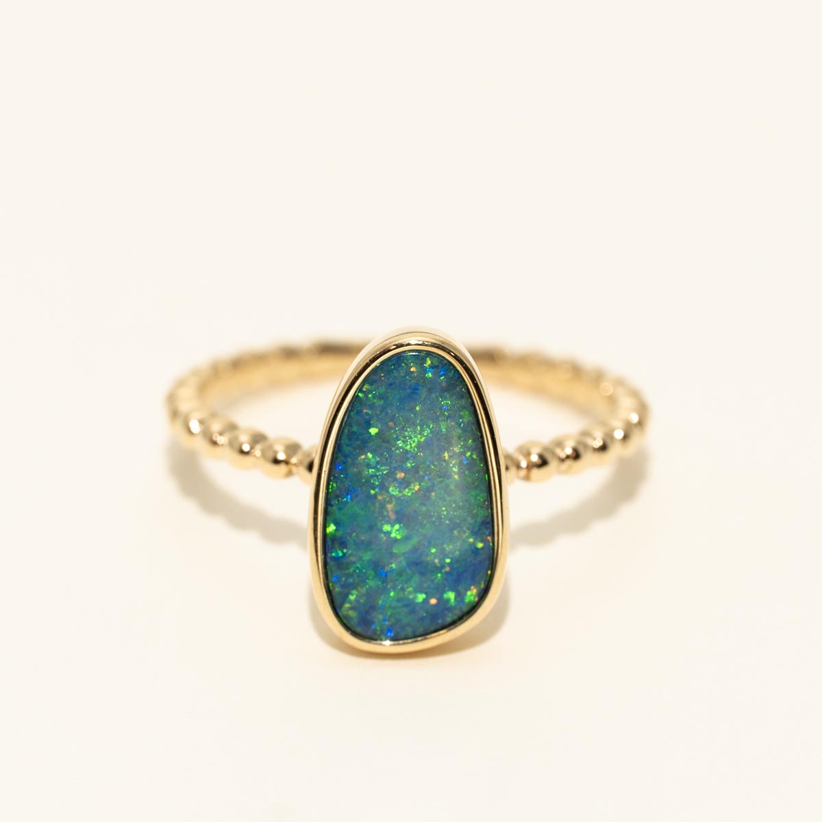 Parlé Australian Opal Doublet Ring in 14kt Yellow Gold