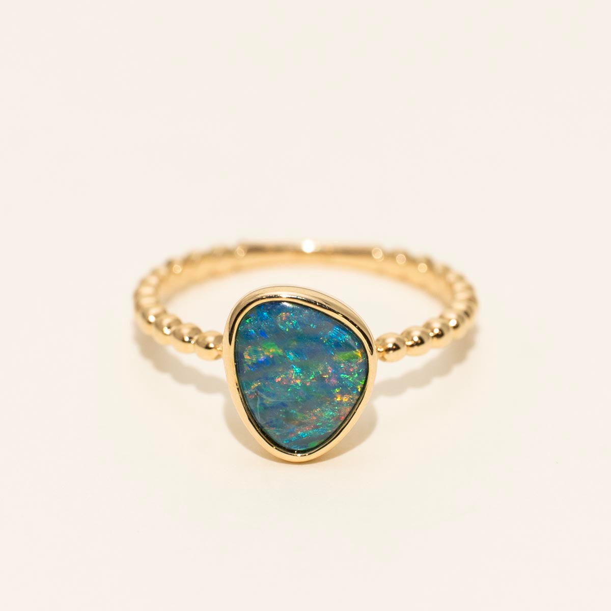 Parlé Australian Opal Doublet Ring in 14kt Yellow Gold