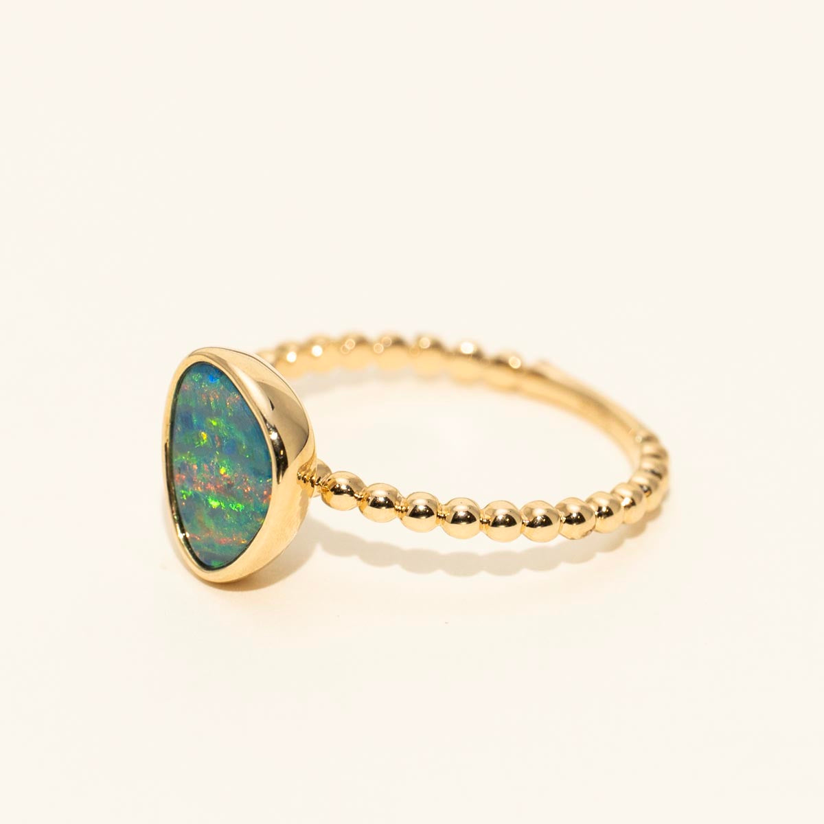 Parlé Australian Opal Doublet Ring in 14kt Yellow Gold