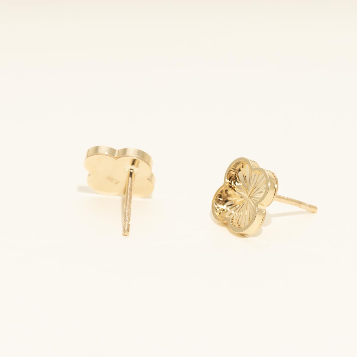 Four Leaf Clover Stud Earrings in 14kt Yellow Gold