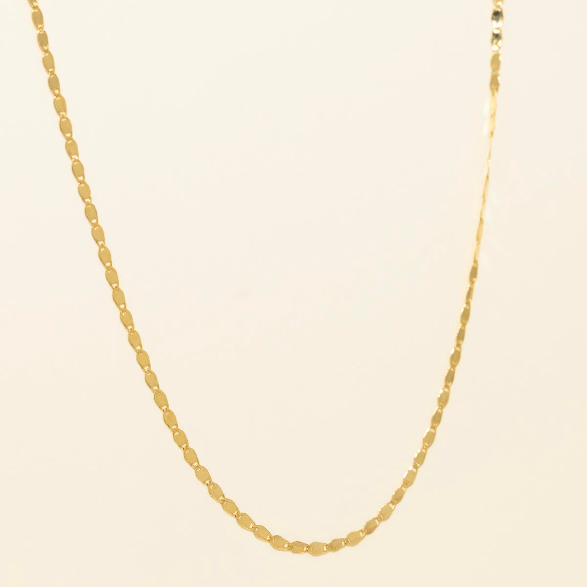 Diamond Cut Mirror Valentino Necklace in 14kt Yellow Gold