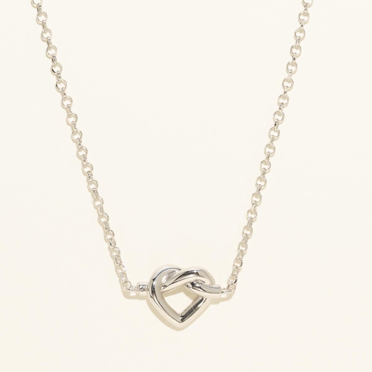 Heart Knot Necklace in Sterling Silver