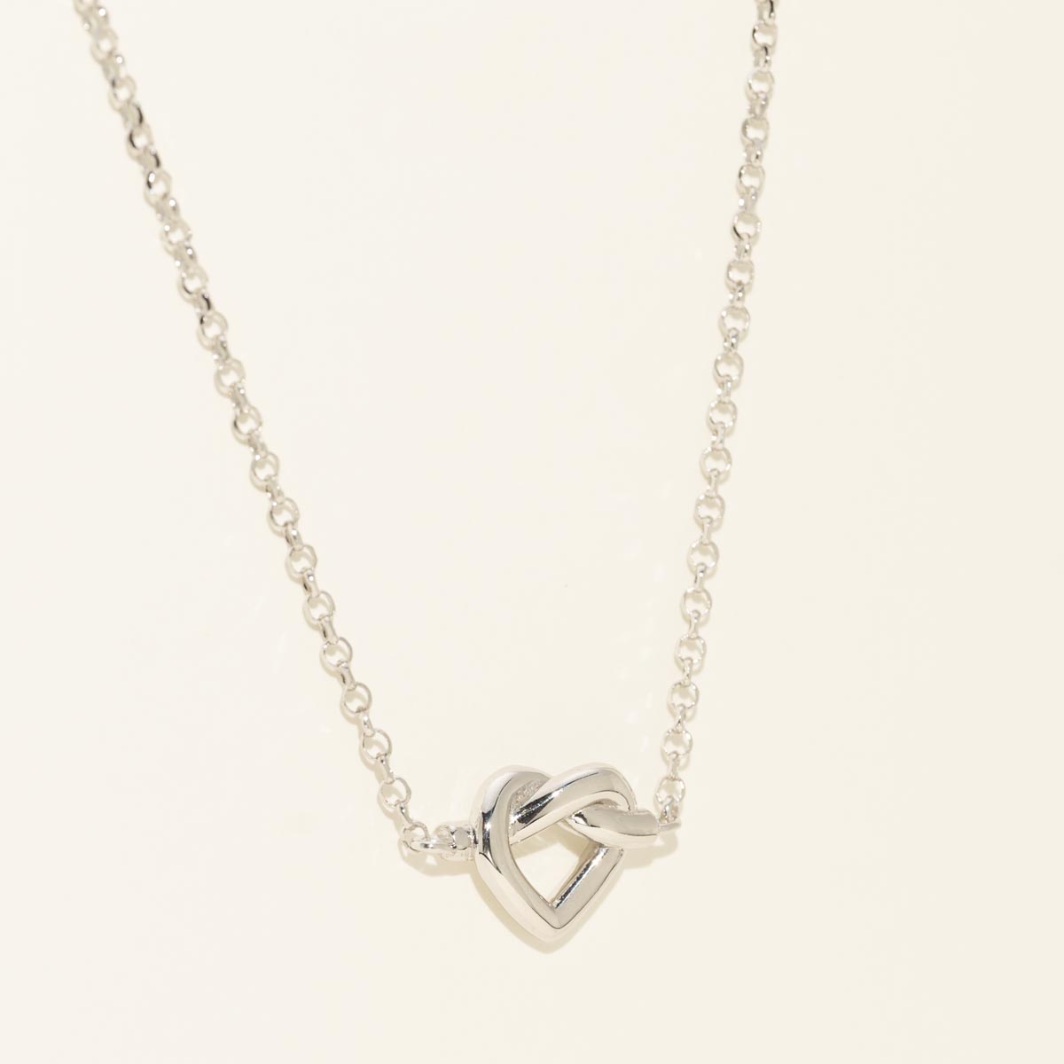 Heart Knot Necklace in Sterling Silver