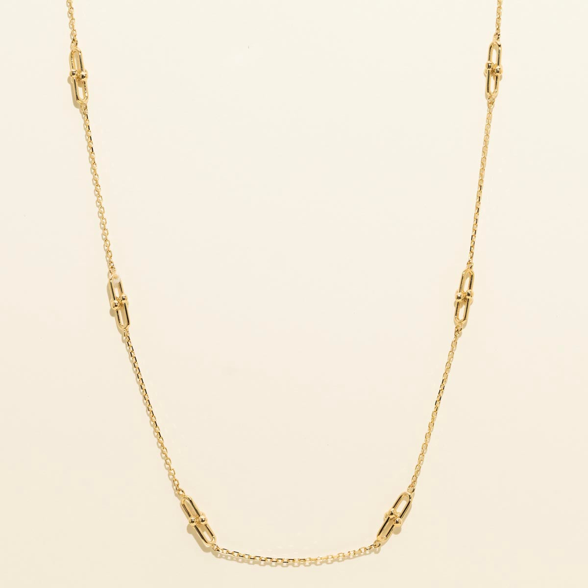 U Link Station Necklace in 14kt Yellow Gold