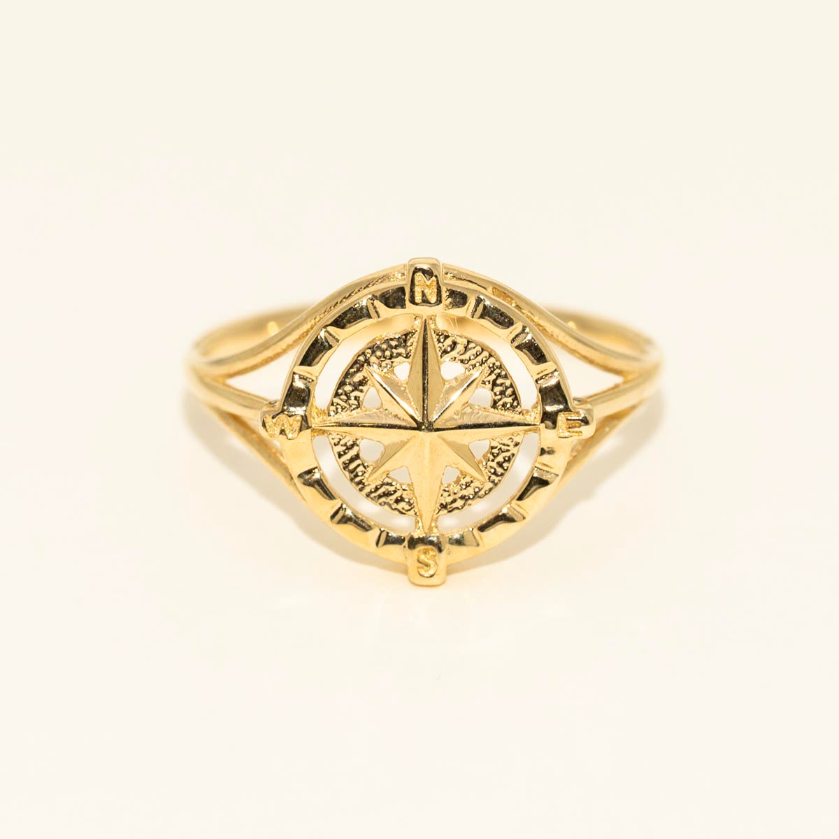 Compass Ring in 14kt Yellow Gold