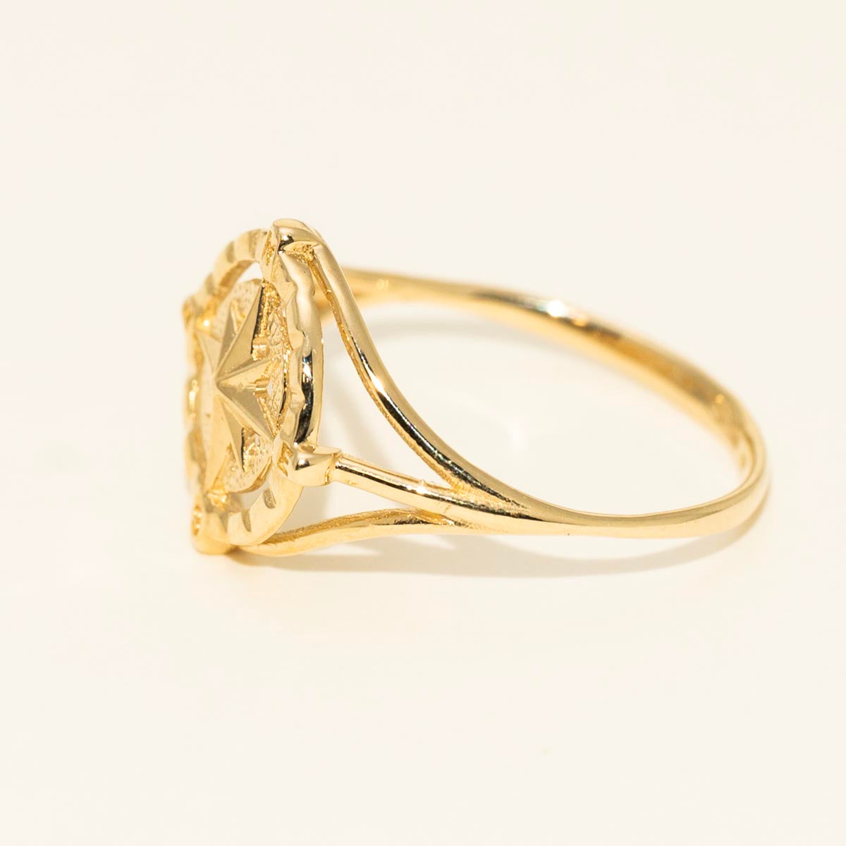 Compass Ring in 14kt Yellow Gold