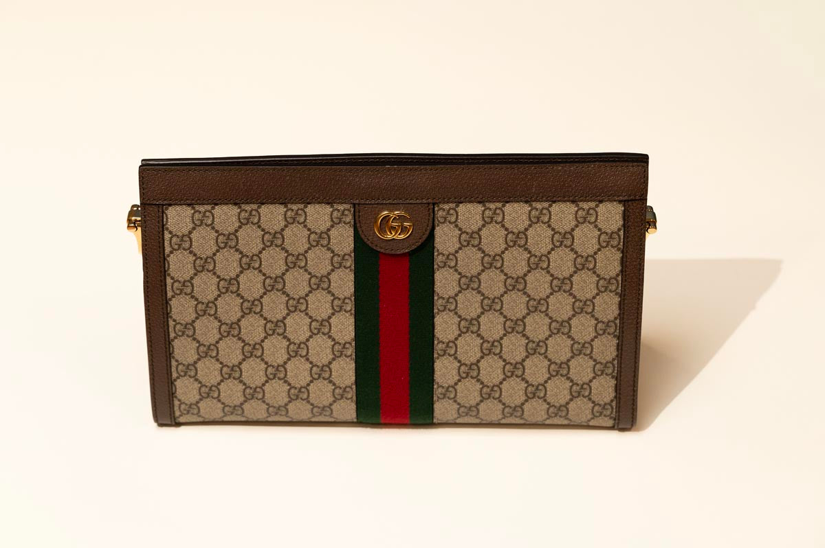 Pre Owned Gucci Ophidia GG Supreme Chain Bag