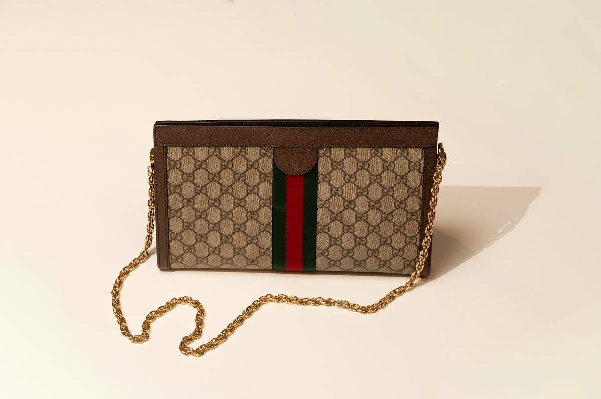 Pre Owned Gucci Ophidia GG Supreme Chain Bag