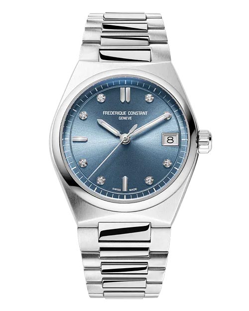Frederique Constant Highlife Watch with Blue Dial and Stainless Steel Bracelet (31mm and Swiss quartz movement)