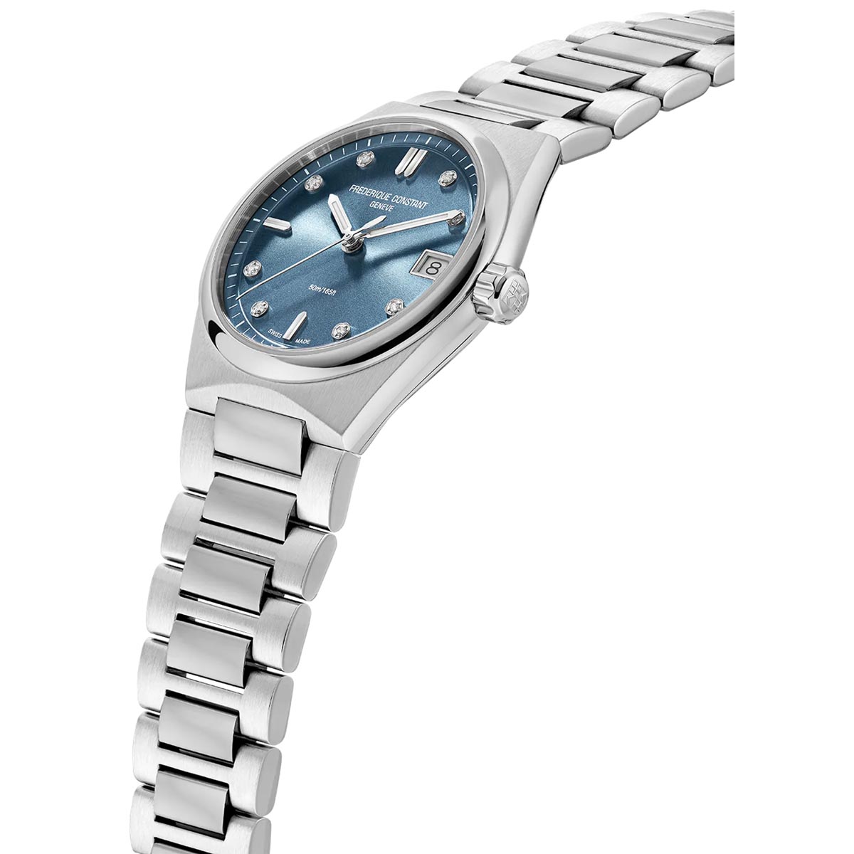 Frederique Constant Highlife Watch with Blue Dial and Stainless Steel Bracelet (31mm and Swiss quartz movement)