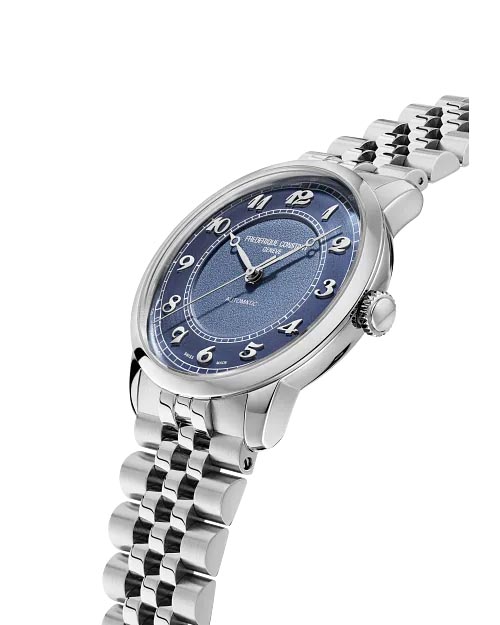 Frederique Constant Classics Premiere Watch with Blue Dial and Stainless Steel Bracelet (38.5mm and automatic movement)