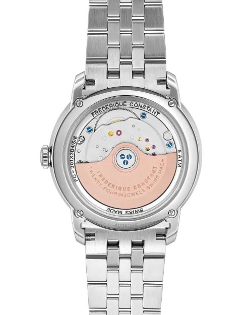 Frederique Constant Classics Premiere Watch with Blue Dial and Stainless Steel Bracelet (38.5mm and automatic movement)