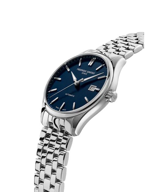 Frederique Constant Classics Index Automatic Watch with Blue Dial and Stainless Steel Bracelet (40mm and automatic movement)