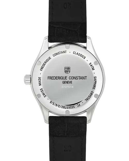 Frederique Constant Classics Index Automatic Watch with Black Dial and Black Leather Strap (40mm and automatic movement)