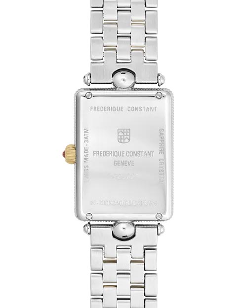 Frederique Constant Classics Art Deco Carrée Watch with Mother of Pearl Dial and Two Tones Stainless Steel Bracelet (28mm and Swiss quartz movement)
