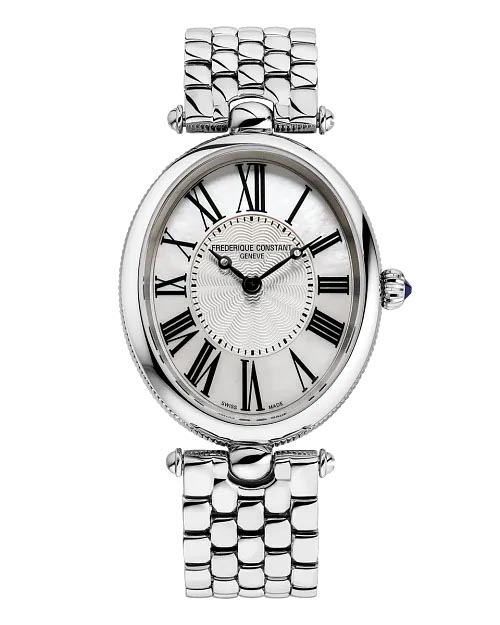Frederique Constant Classics Art Deco Watch with Silver Tone Dial and Stainless Steel Bracelet (25mm and Swiss quartz movement)