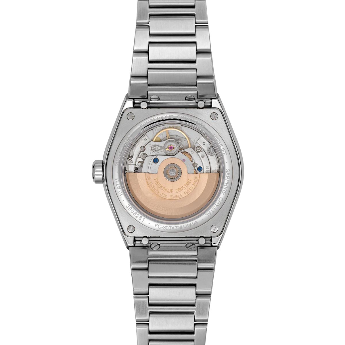 Frederique Constant Highlife Automatic Watch with Silver Tone Dial and Stainless Steel Bracelet (41mm and automatic movement)