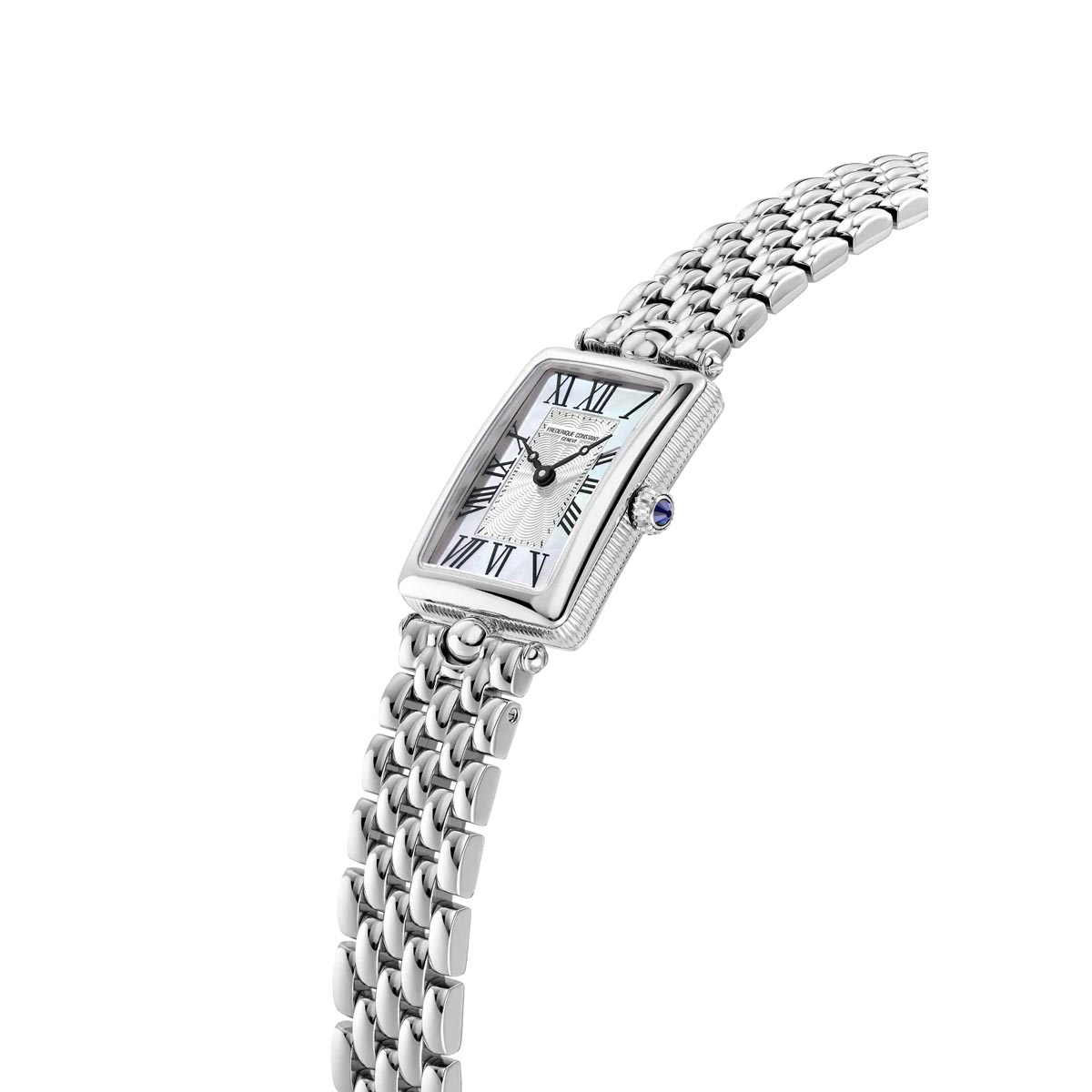 Frederique Constant Classics Art Deco Carrée Watch with Mother of Pearl Dial and Stainless Steel Bracelet (28mm and quartz movement)
