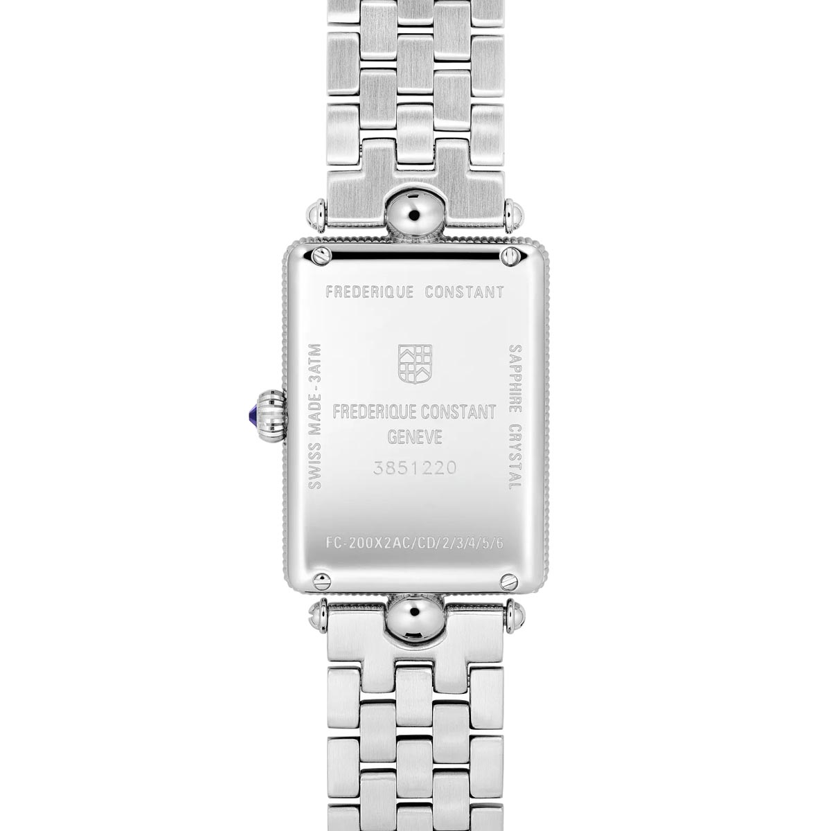 Frederique Constant Classics Art Deco Carrée Watch with Mother of Pearl Dial and Stainless Steel Bracelet (28mm and quartz movement)