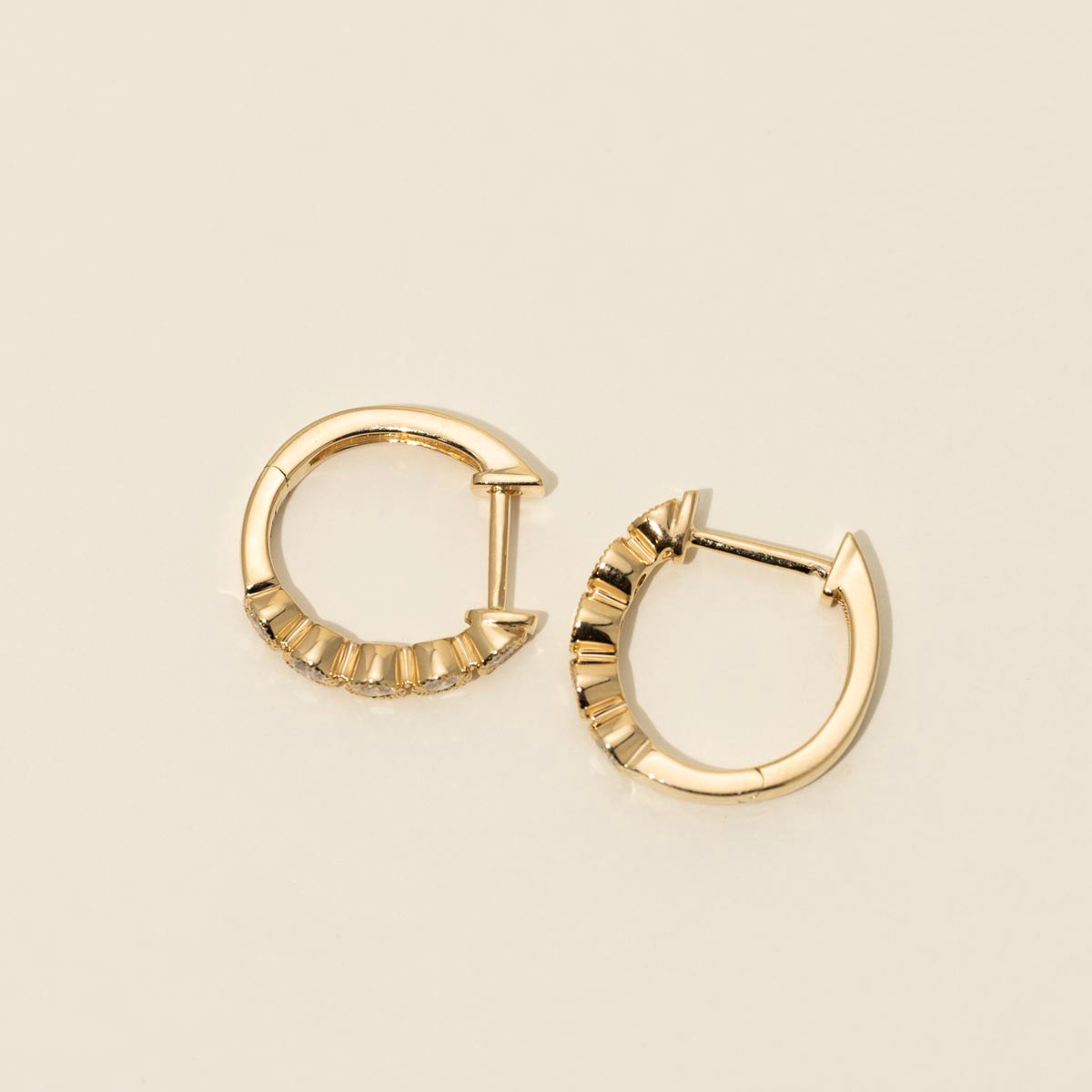 Diamond Bezel Hoop Earrings in 14kt Yellow Gold (3/8ct tw)