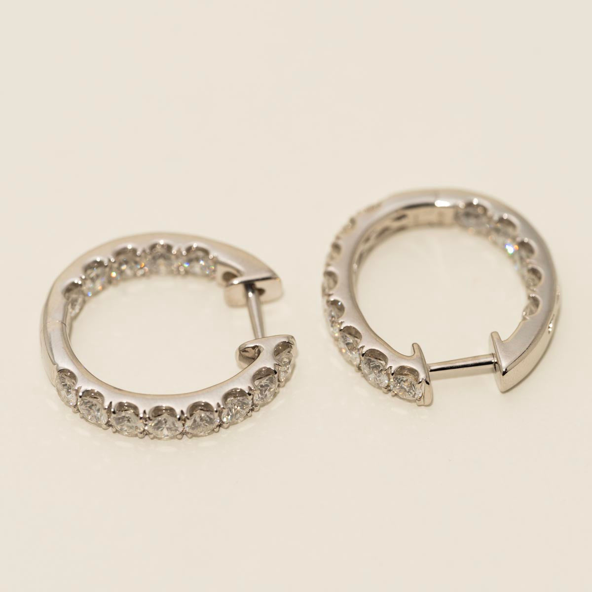 Diamond Inside Out Hoop Earrings in 14kt White Gold (2 1/10ct tw)